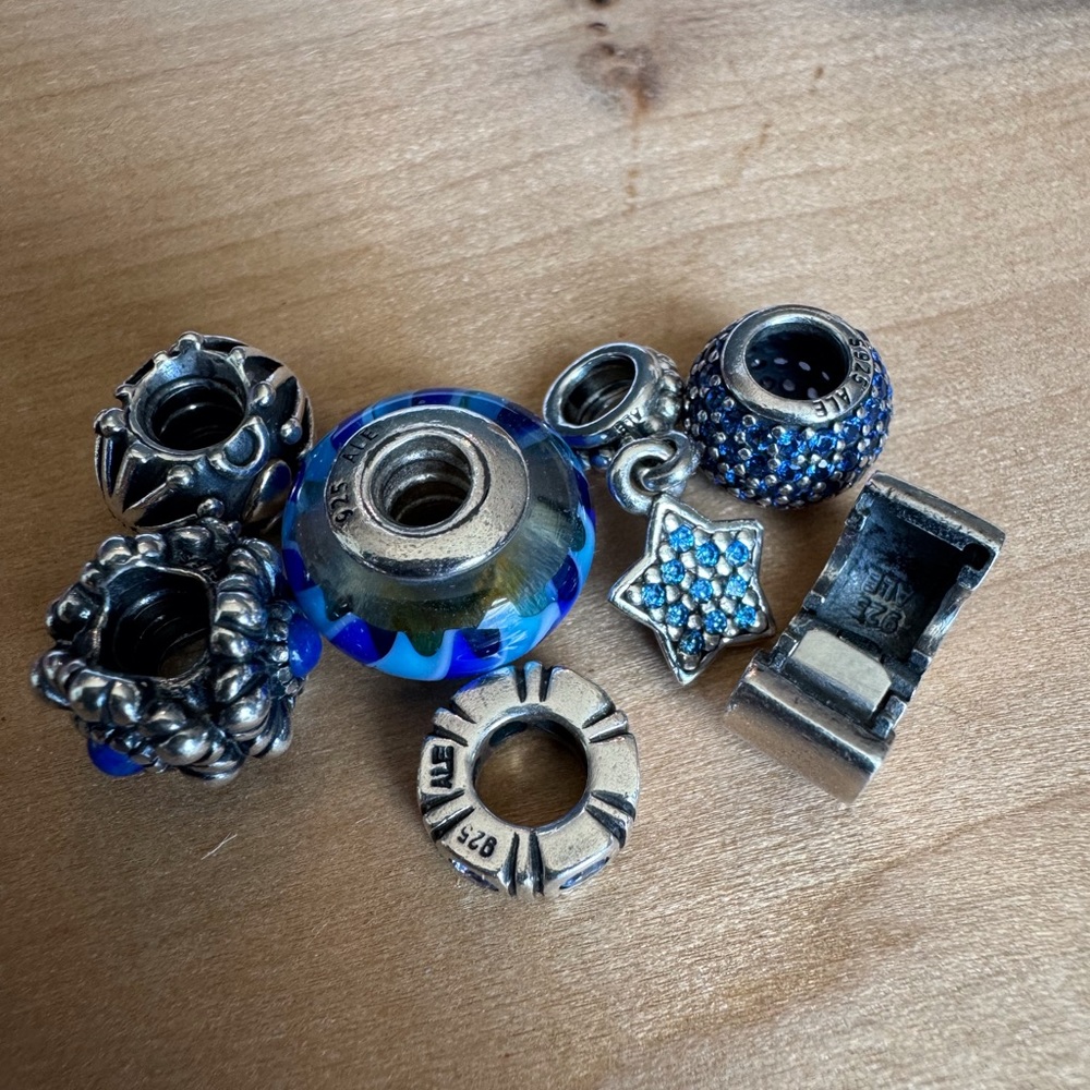 Pandora Curated Blue Charms Bracelet Retired - Picture 7 of 10